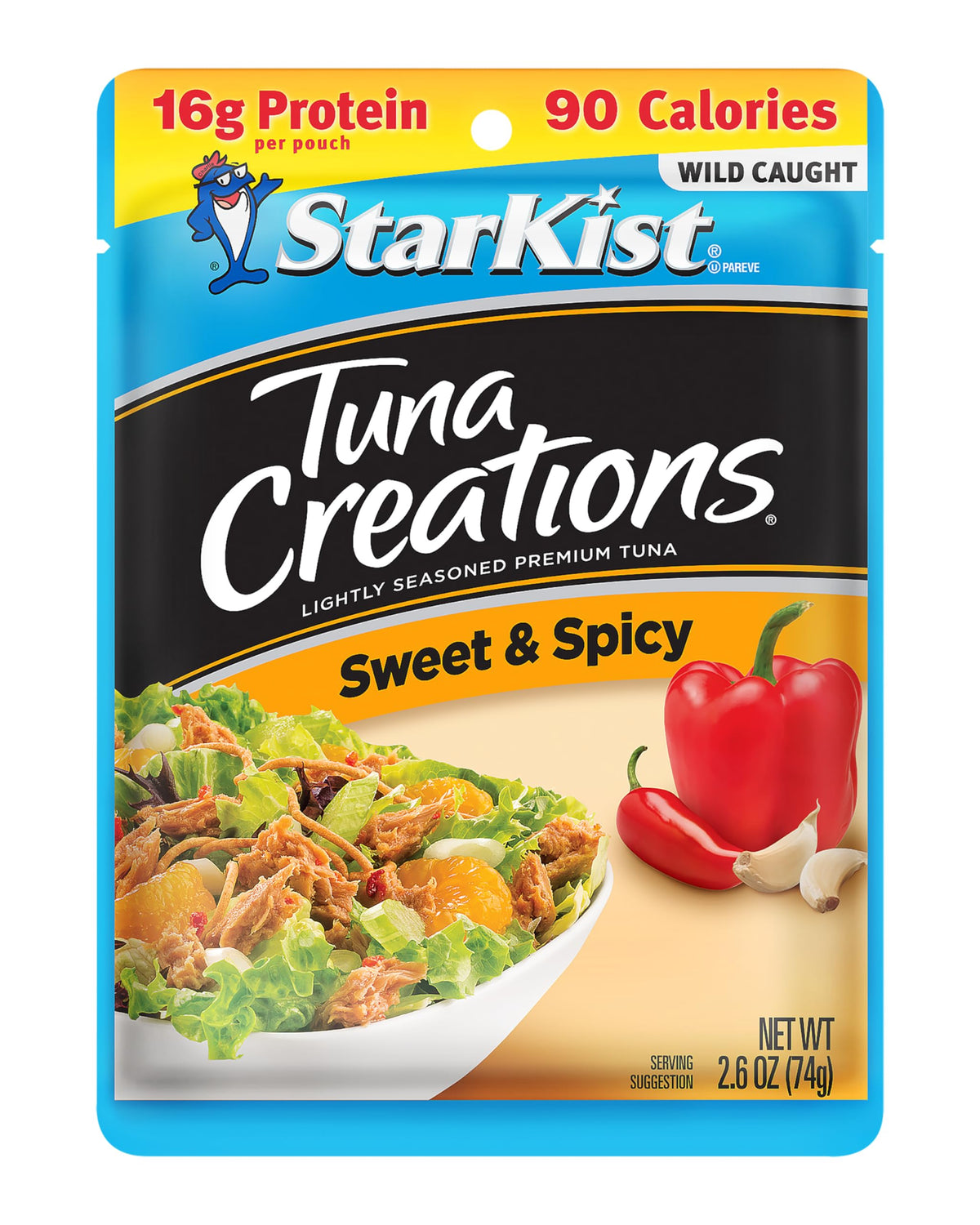 StarKist Tuna Creations Sweet and Spicy pouch on salad adds quick flavor and protein.