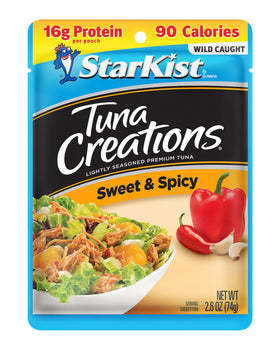 StarKist Tuna Creations Sweet and Spicy pouch on salad adds quick flavor and protein.
