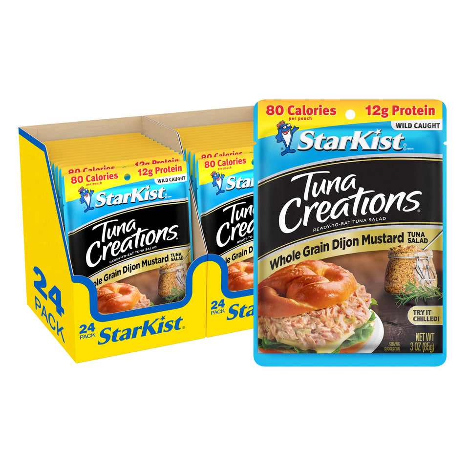 StarKist Tuna Creations Dijon mustard pouch ready for salads and sandwiches.