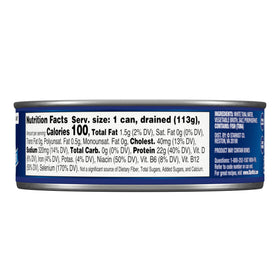 Starkist wild-caught dolphin-safe label on tuna can.