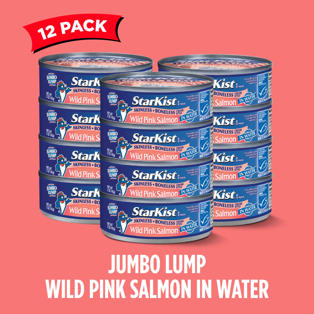 Opened StarKist Wild Pink Salmon can ready for quick meals.