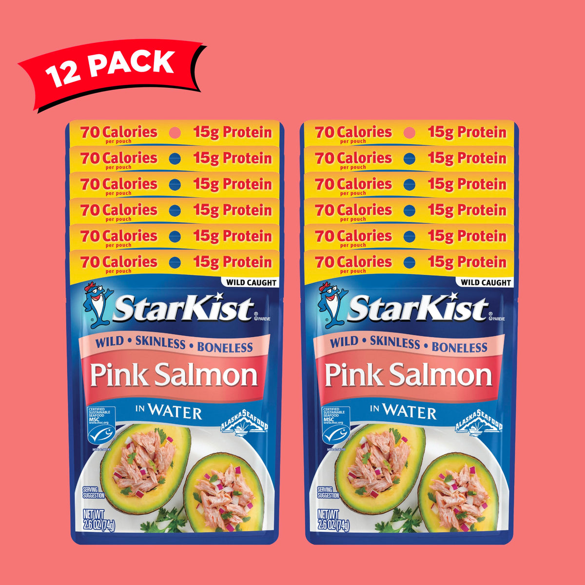 StarKist Wild Pink Salmon pouch served in a bowl for a quick meal replacement.