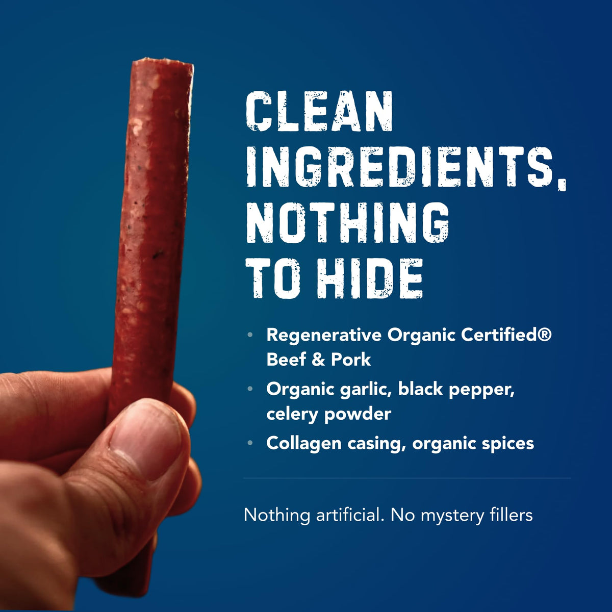 StarWalker grass-fed label on jerky sticks signaling pasture-raised quality