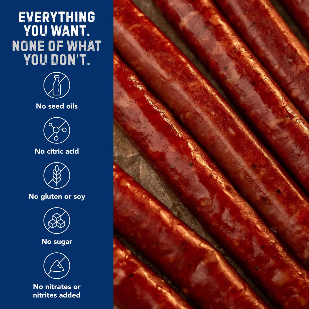 StarWalker no nitrates label indicating preservative-free meat snack