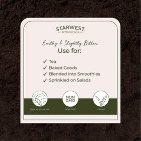 Starwest Botanicals Walnut Hull Powder ready for tea infusion in warm water.