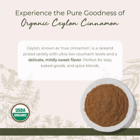 Close-up of Starwest Botanicals Ceylon cinnamon powder showing fine texture for precise measurements.