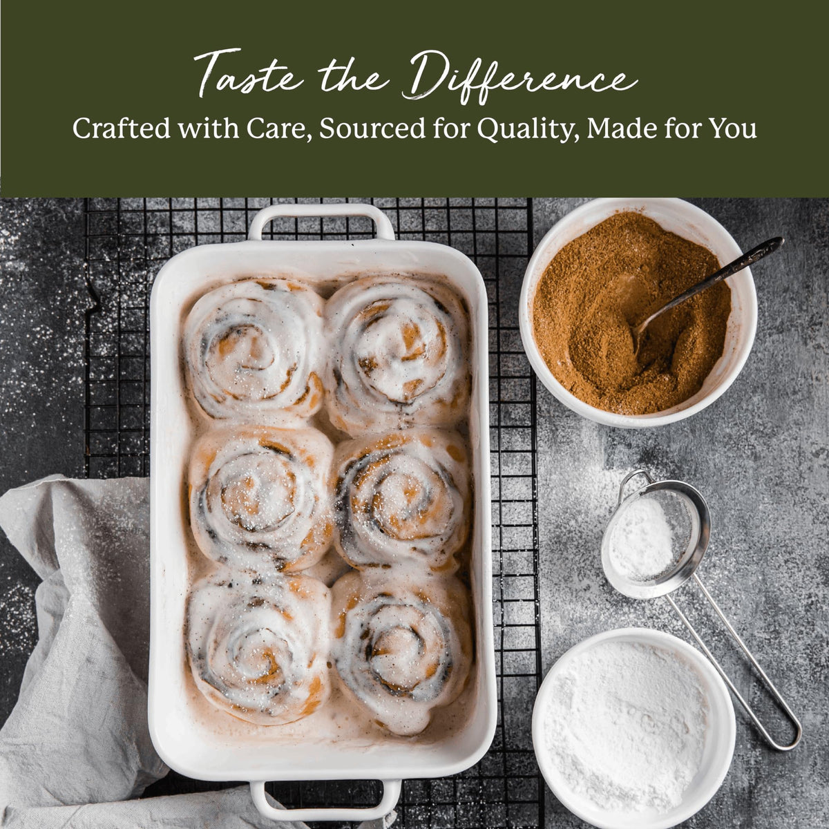 Starwest Botanicals Cinnamon powder labeled organic and kosher, ideal for pantry use.