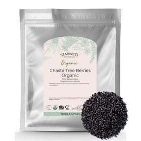 Starwest Botanicals chaste tree berries whole for herbal tea and culinary infusions