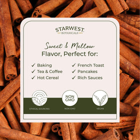 Starwest Botanicals cinnamon sticks ideal for cooking and baking