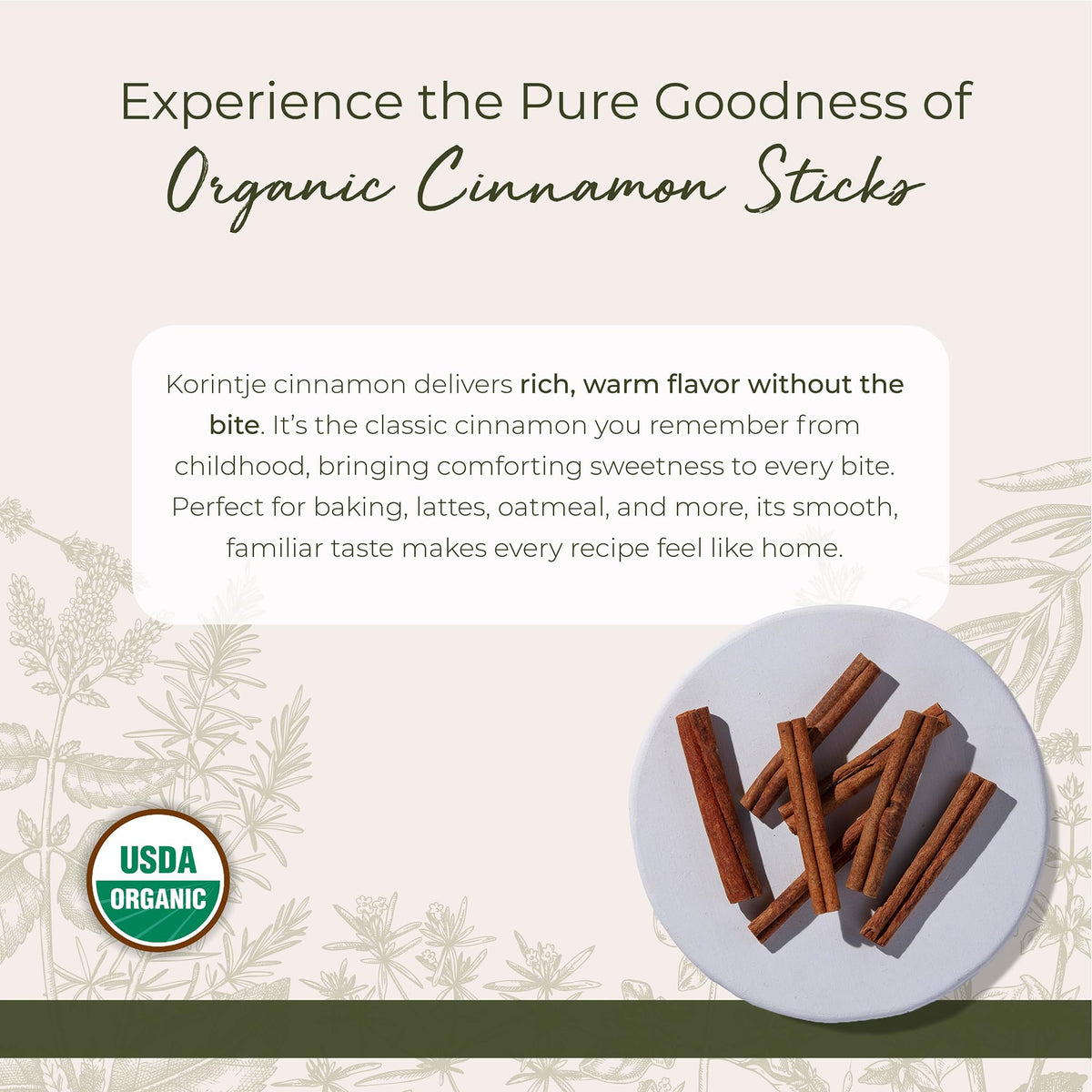 Starwest Botanicals cinnamon sticks for simmered beverages and infusions
