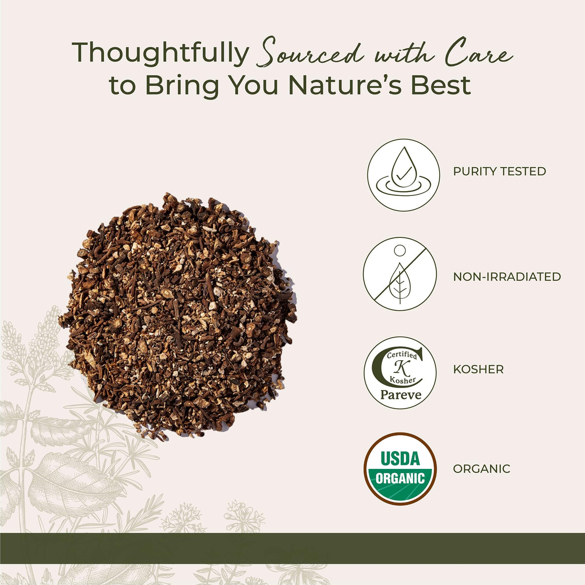 Starwest Botanicals dandelion root tea in cup, earthy aroma for a relaxing break.