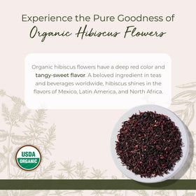 Dried hibiscus petals close-up from Starwest Botanicals for blends.