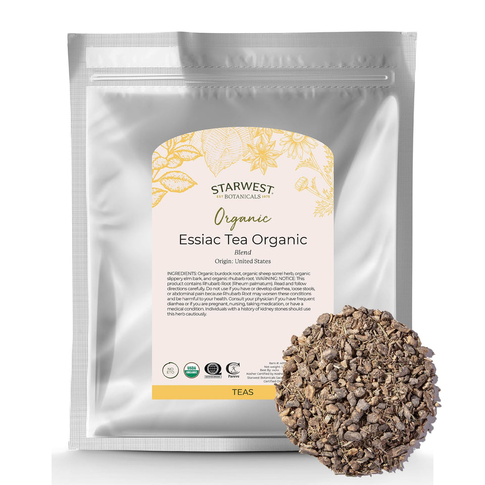 Starwest Botanicals Essiac Tea Organic burdock root, rich earthy aroma in loose leaf form