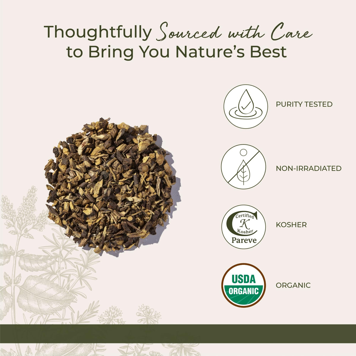 Starwest Botanicals licorice root ideal for tea blends and desserts.
