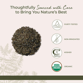 Starwest Botanicals Moringa leaf measuring scoop for accurate portions.