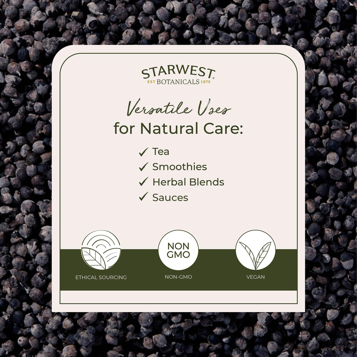 Starwest Botanicals organic chaste tree berries pack for bulk purchase and storage