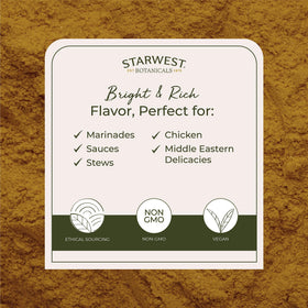 Starwest Botanicals Organic Curry Powder with Salt spice scoop image shows powder texture for easy seasoning