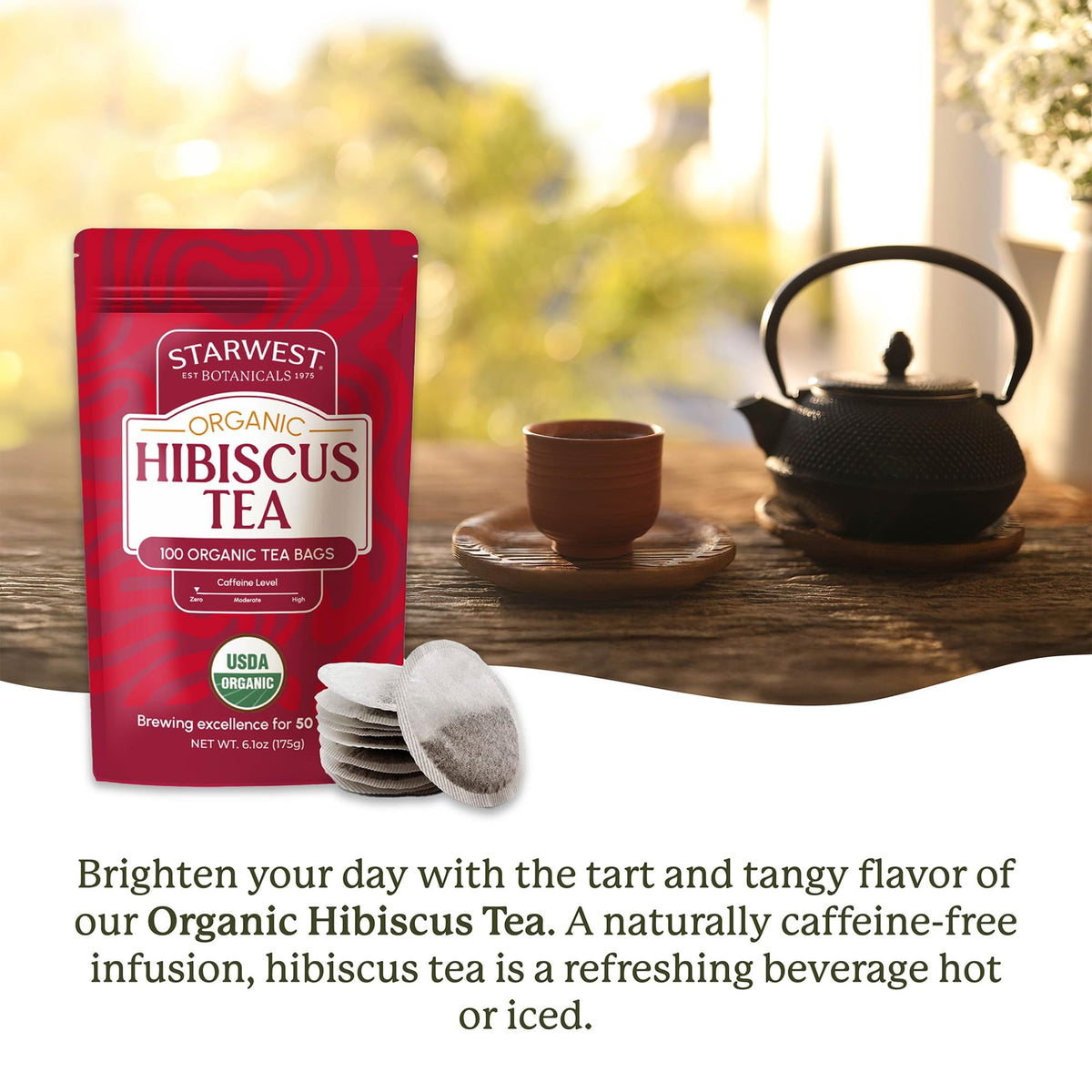 Starwest Botanicals organic hibiscus flowers ensure a pure, tangy cup with every steep