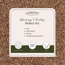 Starwest Botanicals organic Kosher caraway, resealable bag for baking use