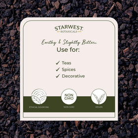 Organic and kosher certification seals on Starwest Botanicals label.