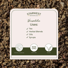 Starwest Botanicals Organic Mullein Leaf dried bundle, neatly stored and ready to use.