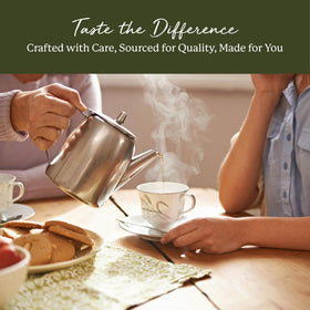 Steeped mullein tea in a cup releasing earthy aroma and gentle flavor