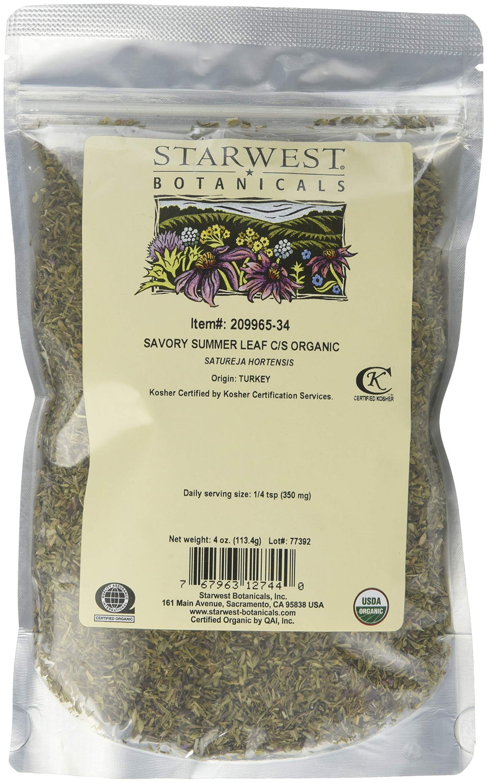 Starwest Botanicals savory leaf cut and sifted for easy seasoning in everyday cooking.