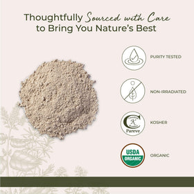 Starwest Botanicals slippery elm powder in bowl for versatile mixes.