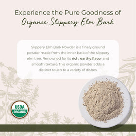 Starwest Botanicals organic slippery elm powder in a brew-ready container