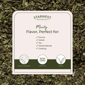 Spearmint leaves used in herbal tea blends with refreshing aroma