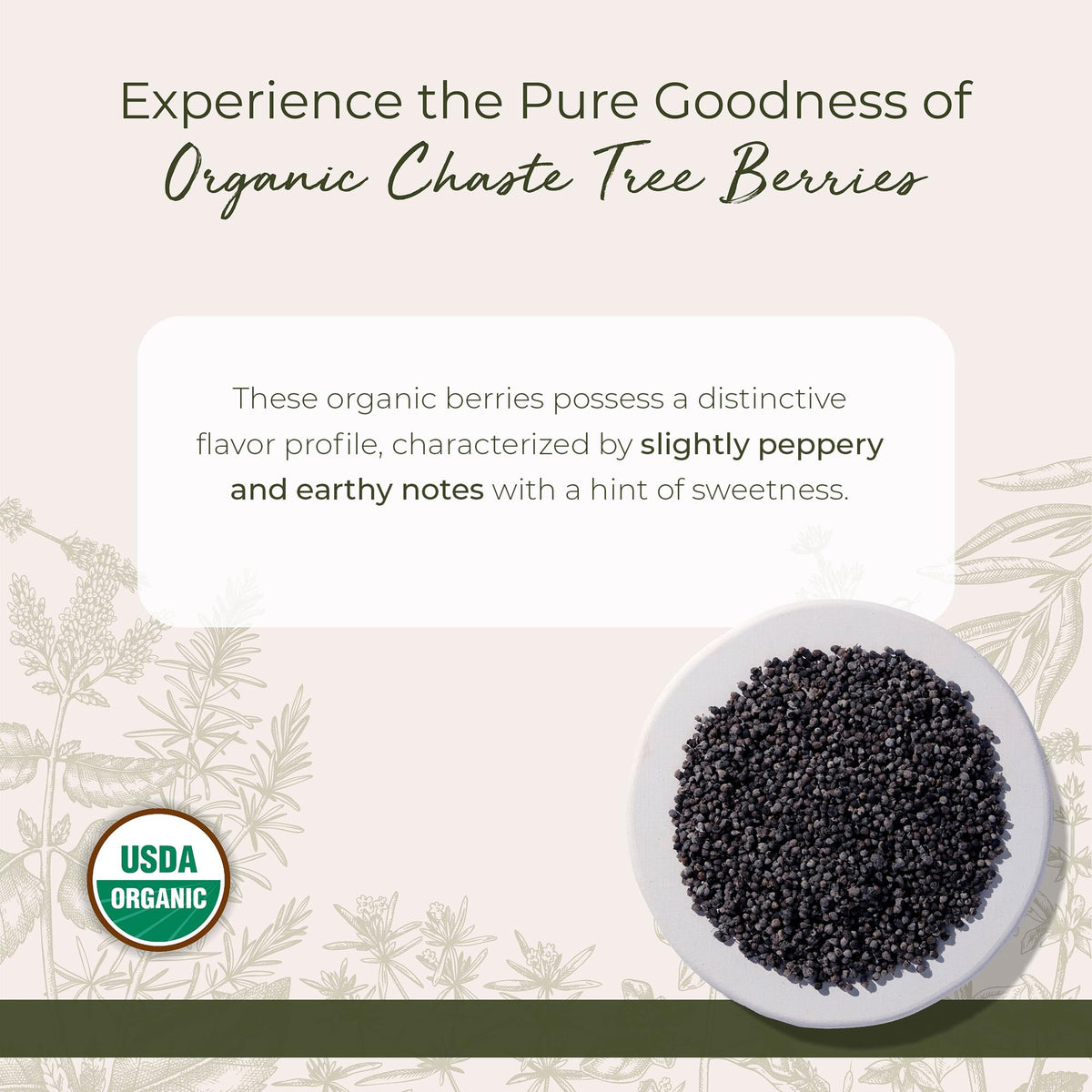 Starwest Botanicals Vitex Agnus Castus berries close-up for aromatherapy and blends