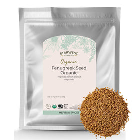 Starwest Botanicals whole fenugreek seeds in a 1 lb bag for cooking.