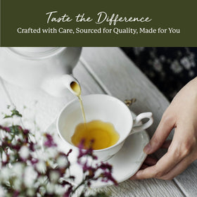 Cup of brewed Starwest Yarrow Flowers tea aroma