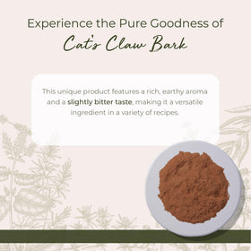 Starwest Cat's Claw Bark Powder bag closeup highlights earthy aroma