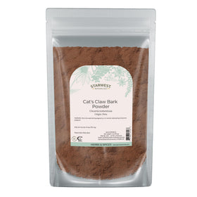 Starwest Cat's Claw Bark Powder pouch front, ready for herbal use