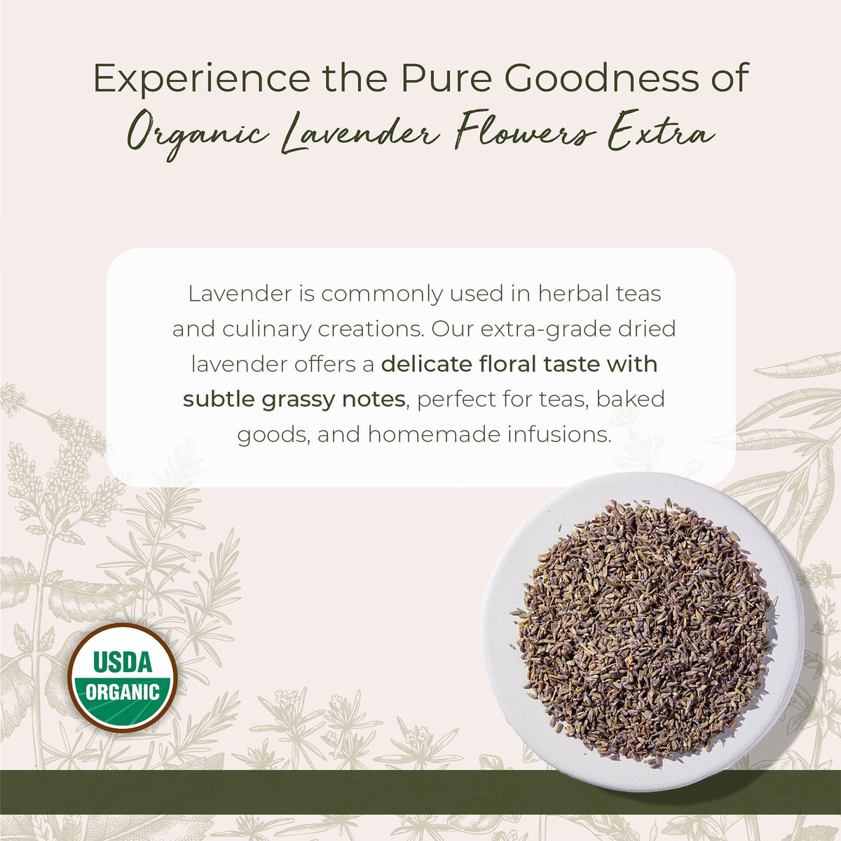 Starwest lavender buds for tea brewing and refreshing beverages.