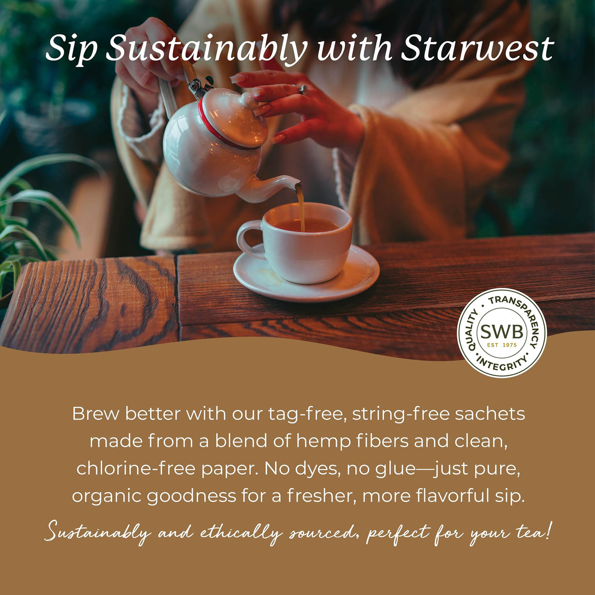 Starwest sustainable sourcing imagery highlighting ethical organic farming.