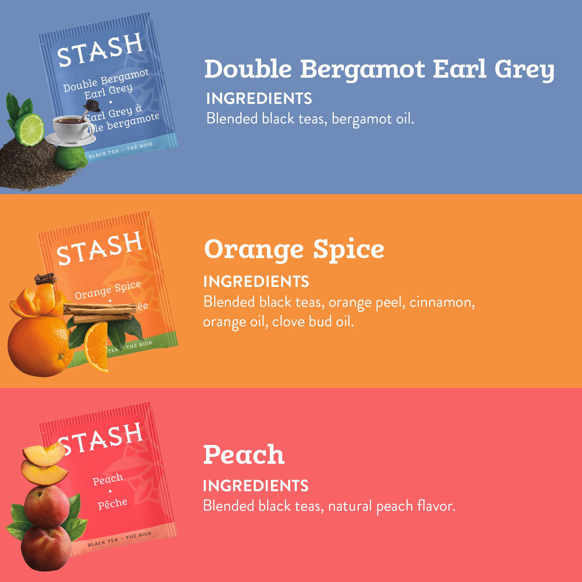 Stash Black Tea Double Bergamot Earl Grey image featuring bold bergamot and floral notes