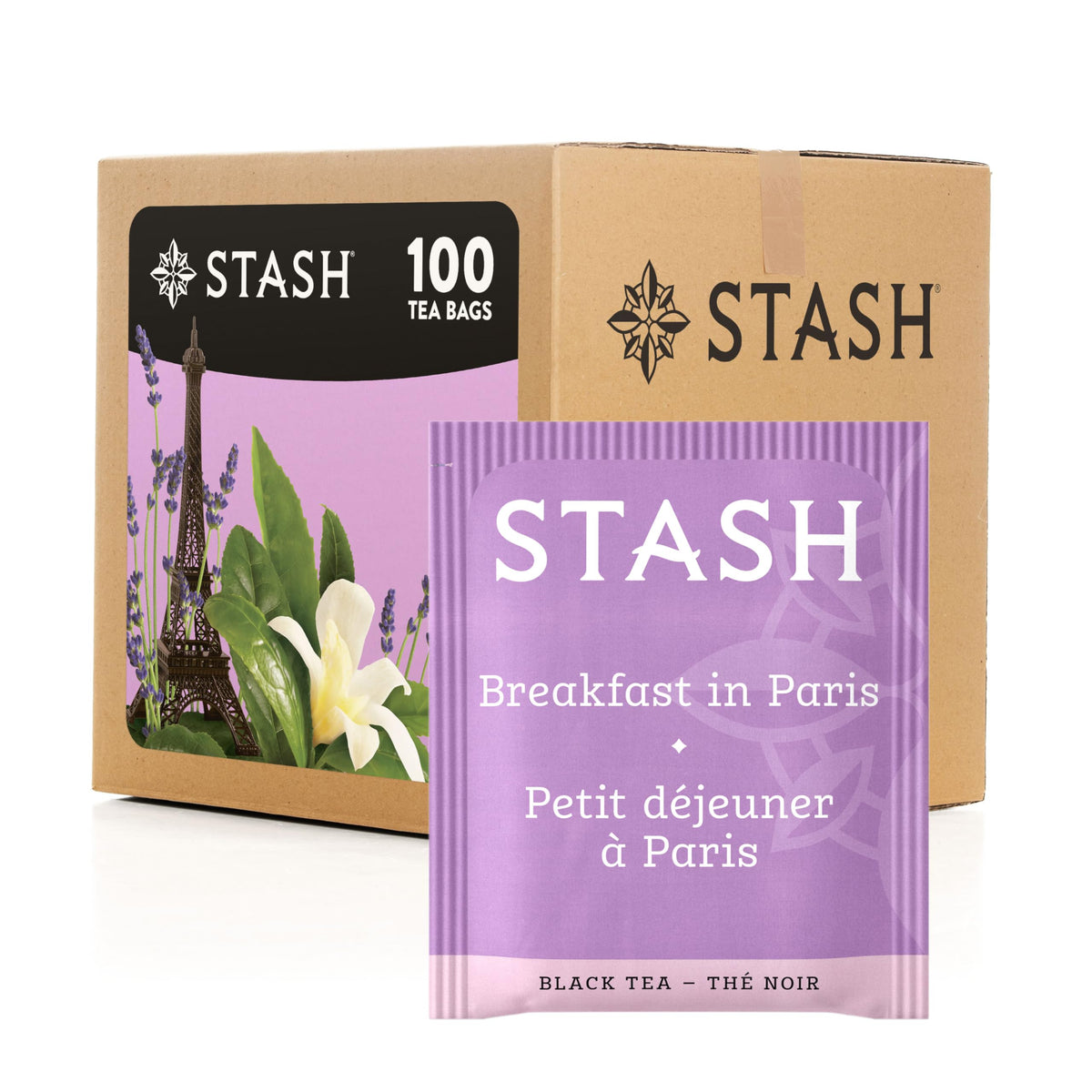Stash Breakfast in Paris tea bags ready for quick morning caffeine ritual.