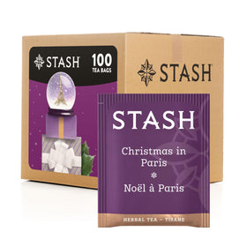 Stash Christmas in Paris tea bags packaging highlights freshness and convenience.
