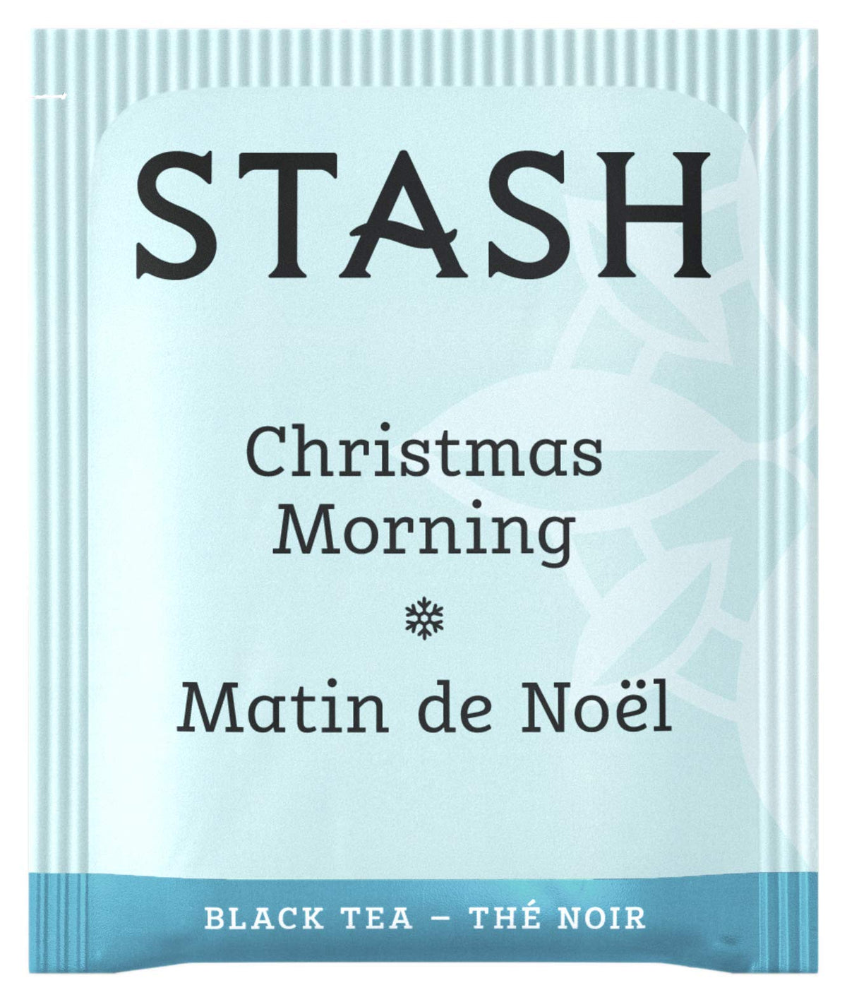 Stash Christmas Morning tea bags closeup showing bold black tea with jasmine
