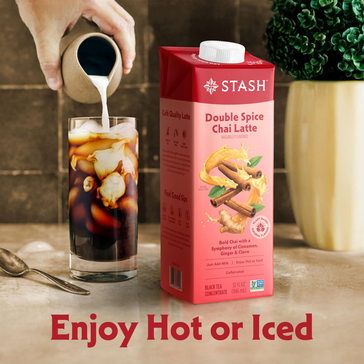 Stash Double Spice Chai Latte non-GMO plant-based blend for clean flavor