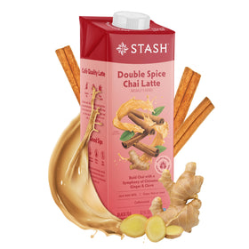 Stash Double Spice Chai Latte bottle pack-6 showing dairy-free flavor and convenience
