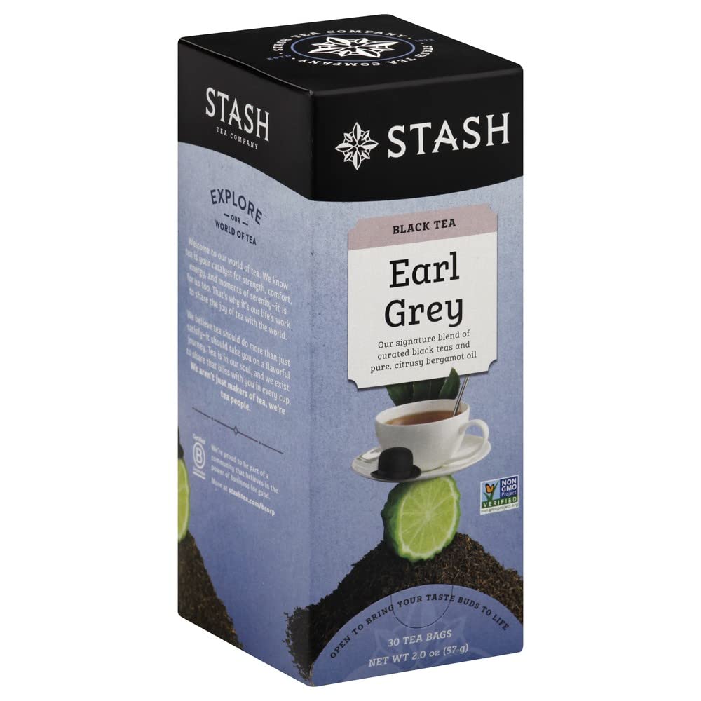 Stash Earl Grey tea bag on a sealed packet preserves freshness.