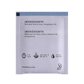 Stash Earl Grey sealed packet highlights single-bag convenience.