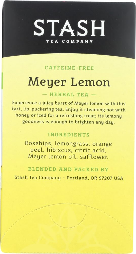 Stash Meyer Lemon herbal tea ingredients featuring lemon zest and herbs