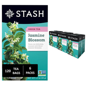 Stash Jasmine Blossom Green Tea box showing premium packaging for freshness