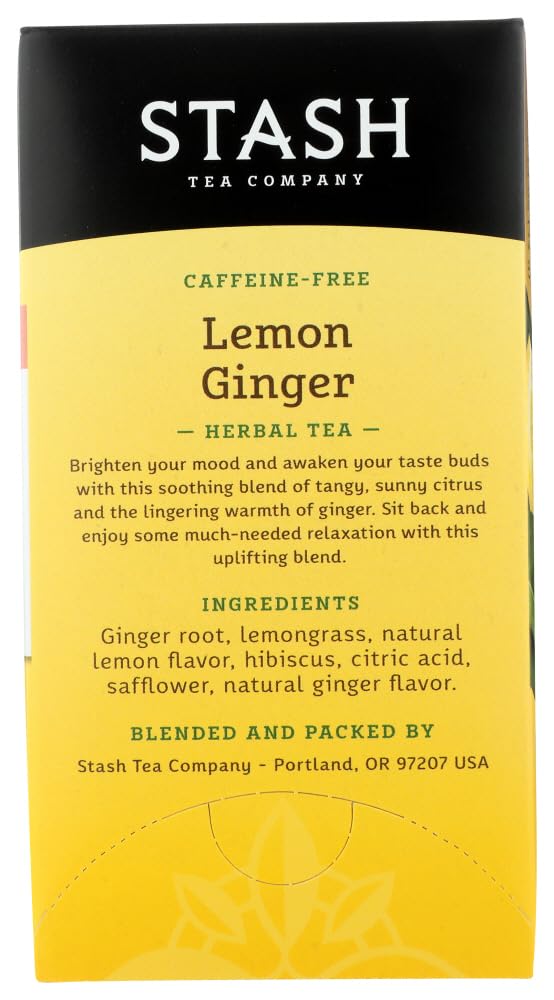 Stash Lemon Ginger Herbal Tea served in a warm, relaxing cup.