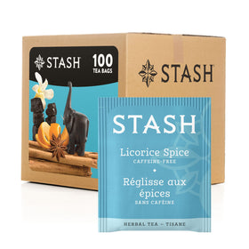 Stash Licorice Spice tea bags in box, ready for a comforting cup.