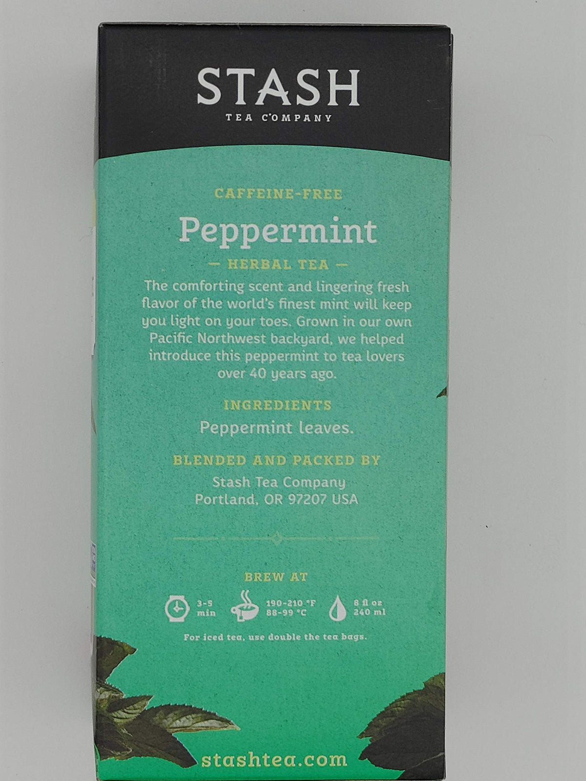 Stash Peppermint Herbal Tea cup ready to enjoy with steam